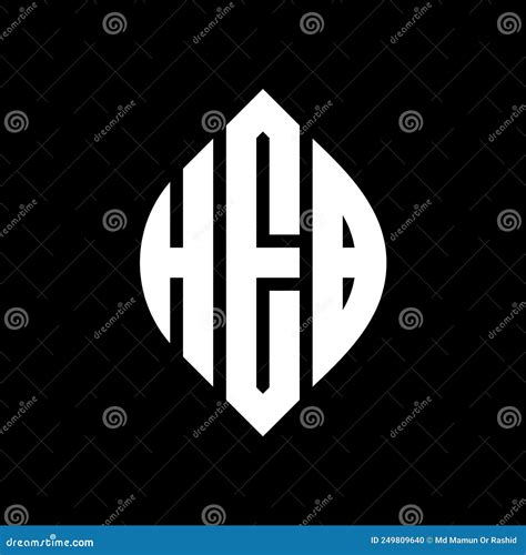 HEB Circle Letter Logo Design with Circle and Ellipse Shape. HEB ...