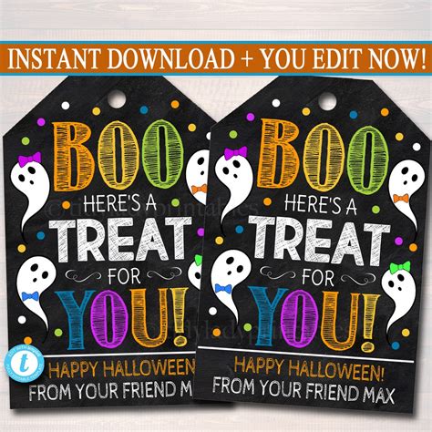 Halloween Gift Tags Halloween Birthday Favor Tags Boo - Etsy