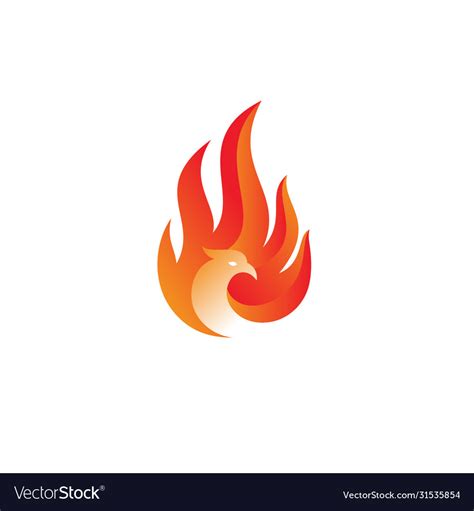 Flame phoenix logo Royalty Free Vector Image - VectorStock