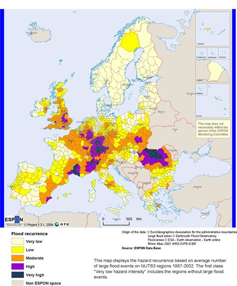 Europe: flood recurrence map - Maps - Knowledge Base - PreventionWeb.net