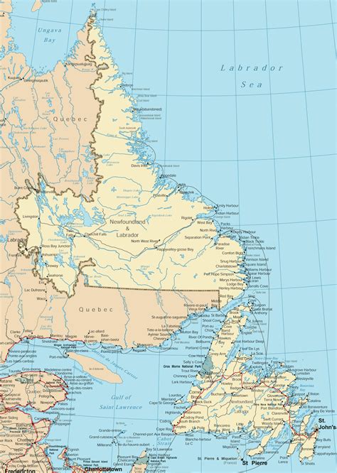 Newfoundland and Labrador road map