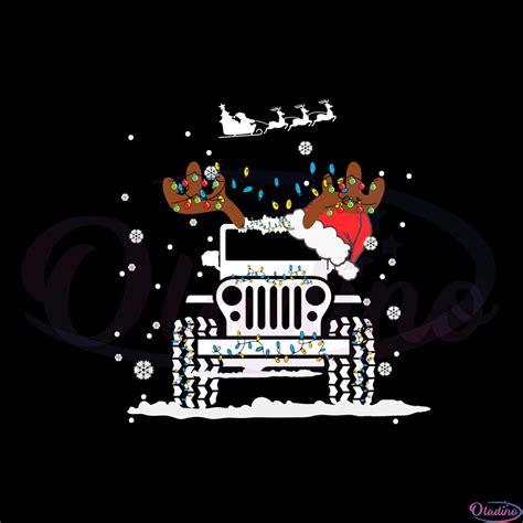 Jeep Christmas Lights Xmas Tree Reindeer Svg Cutting Files