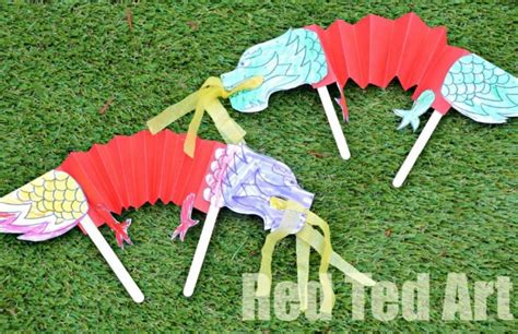 Chinese New Year Crafts for Kids - Dragon Puppets - Red Ted Art's Blog