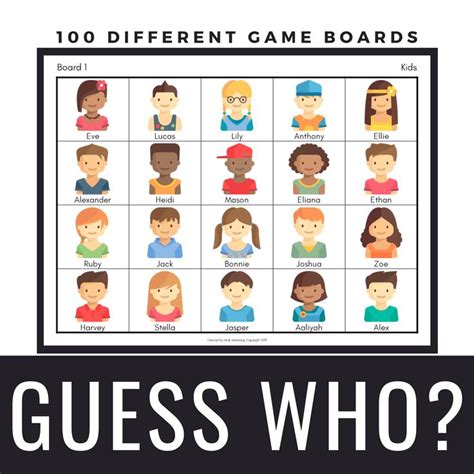 100 Guess Who? Game Boards with Cue Cards - EDITABLE | Distance ...