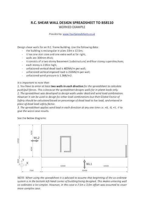 (PDF) R.C. SHEAR WALL DESIGN SPREADSHEET TO BS8110Secure Site · R.C ...