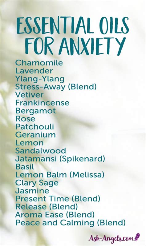 21 Essential Oils for Anxiety - Ask-Angels.com