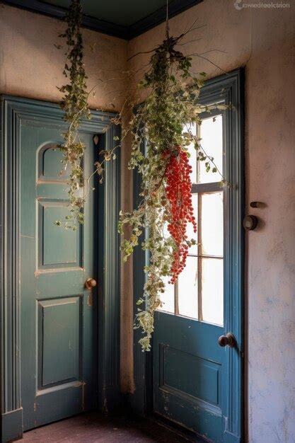 Premium AI Image | Mistletoe hanging in a doorway with holiday cheer ...