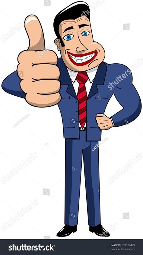 Smiling Cartoon Businessman Thumb Isolated Stock Vector (Royalty Free ...