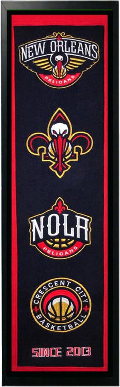 New Orleans Pelicans Logo History Felt Banner Frame 14 x 37 | Etsy