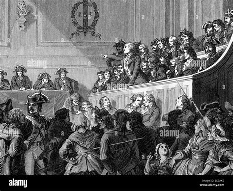 Trial before the revolutionary tribunal Black and White Stock Photos ...