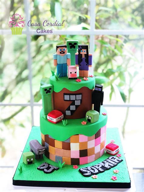 Minecraft Cake for Twins | Minecraft cake, Minecraft birthday cake ...