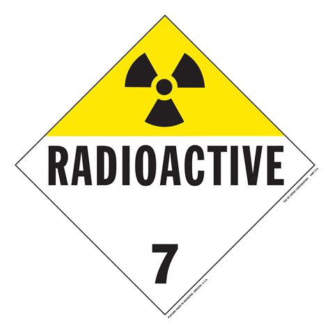 Hazardous Material Placards | 10 3/4" x 10 3/4" Class7 Hazardous ...