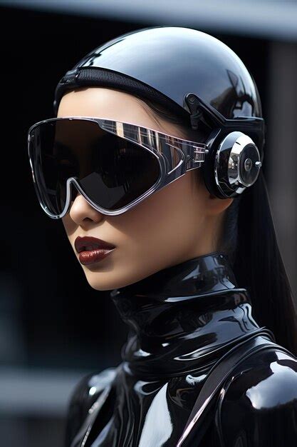 Premium AI Image | a woman wearing a black outfit and sunglasses