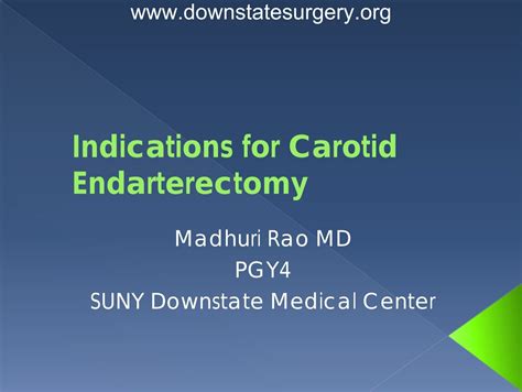 Indications for Carotid Endarterectomy - Department of Surgery at ...