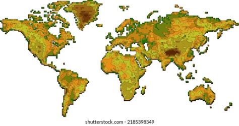 Vector World Map Pixel Art Stock Vector (Royalty Free) 2185398349 ...