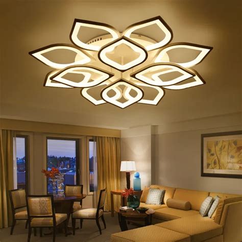 Modern Luxury living room Led Ceiling lamp Creative lustre Lotus Led ...