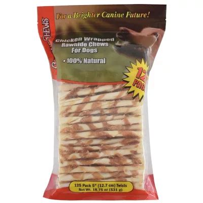 Canine Chews Chicken-Wrapped Rawhide Chews for Dogs 125 ct. - Sam's Club