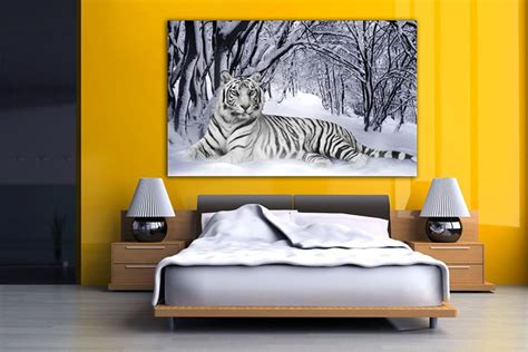 White Tiger Canvas White Tiger Art Tiger Print Set Animal | Etsy