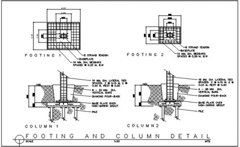 Footing and column plan and section plan detail dwg file Phone Screen ...