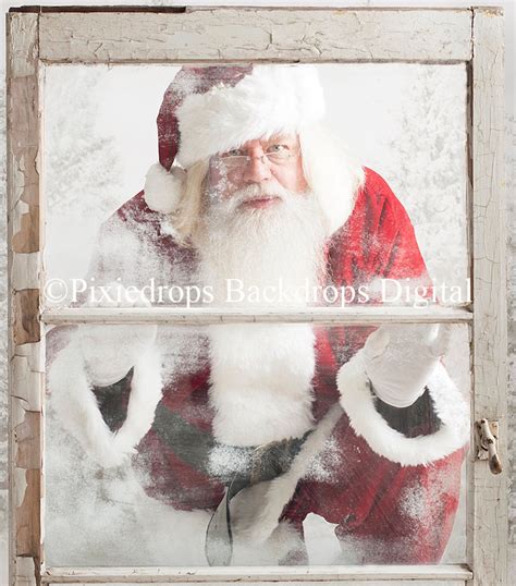 Santa digital download Santa peeking through window Santa | Etsy