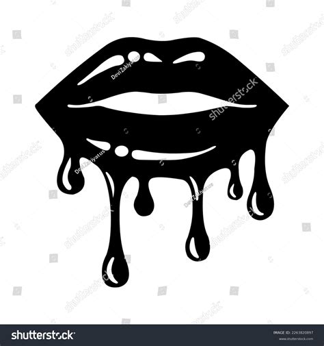 Woman Lips Silhouette Vector Black White Stock Vector (Royalty Free ...