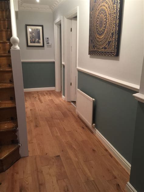 Farrow and ball "oval room blue" and "blackened" | Dado rail living ...