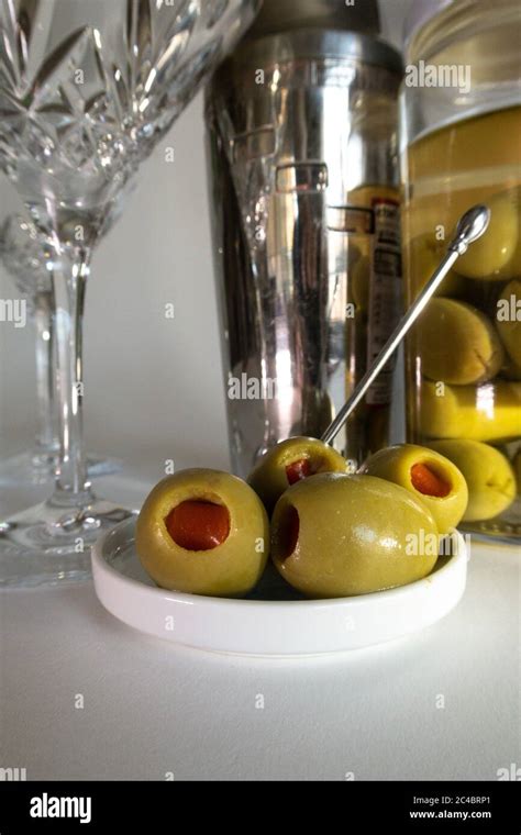 Pimento stuffed cocktail olives, USA Stock Photo - Alamy