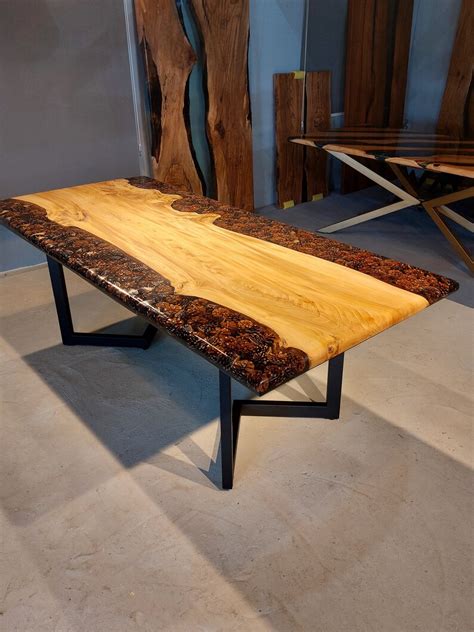 Made to Order 84 X 39 Custom Order Elm Epoxy Table, Edge Wood Furniture ...