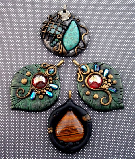 Polymer Clay Pendants by MandarinMoon on DeviantArt