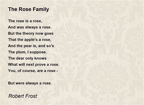 Family poems, Robert frost poems, Rose family