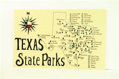 Texas State Parks Map - Etsy Denmark