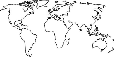 World Map Clip Art Black And White - Draw A Topographic Map