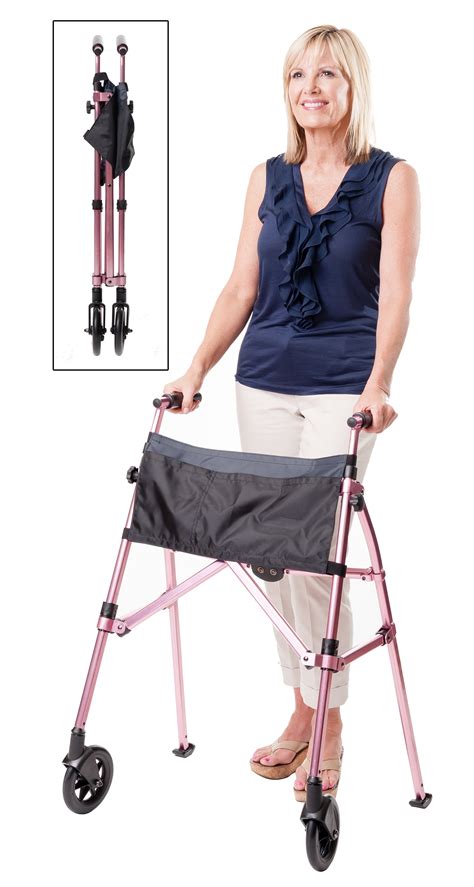 Stander EZ Fold-N-Go Walker, Lightweight Folding 2 Wheel Walker, Height ...