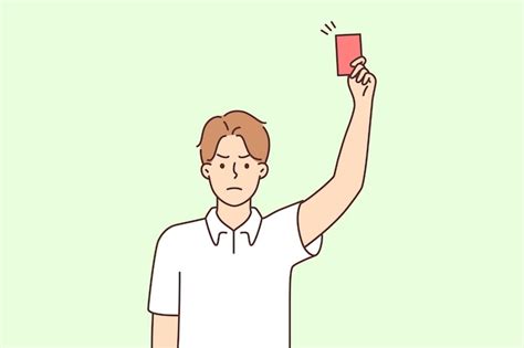 Premium Vector | Angry male referee show red card