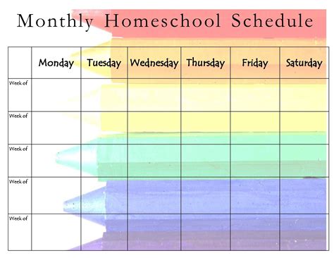 Weekly Homeschool Schedule Template