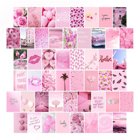 Buy WOONKIT Pink Wall Collage Kit Aesthetic Pictures, Collage Kit for ...