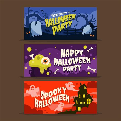 Spooky Halloween Banner Collection 3561309 Vector Art at Vecteezy