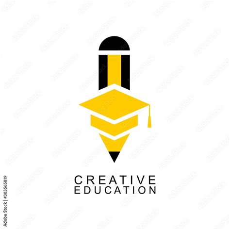 pencil and toga logo design vector illustration Stock Vector | Adobe Stock