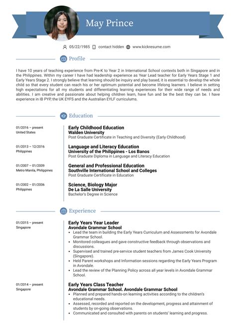 Teacher Resume Sample | Kickresume