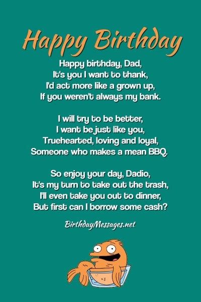 Funny Birthday Wishes For Dad