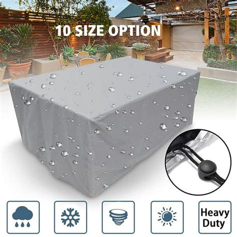 Rectangular Patio Table Cover Heavy Duty Waterproof Outdoor Furniture ...