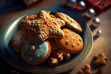 A plate of Christmas cookies background