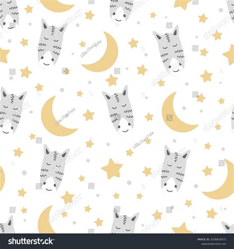 Cute Sleeping Zebra Heads Moons Stars Stock Vector (Royalty Free ...