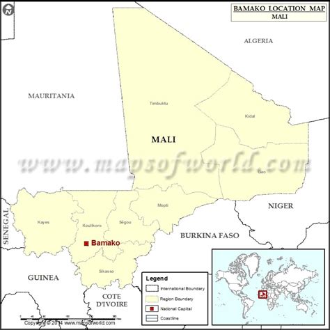 Where is Bamako | Location of Bamako in Mali Map