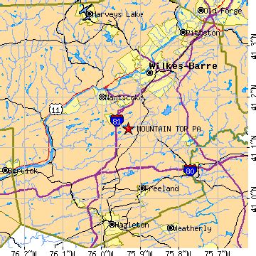 Mountain Top, Pennsylvania (PA) ~ population data, races, housing & economy