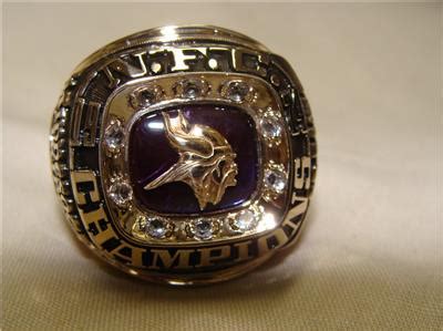 NFC NATIONAL CHAMPIONS MINNESOTA VIKINGS CHAMPIONSHIP RING SUPER BOWL ...