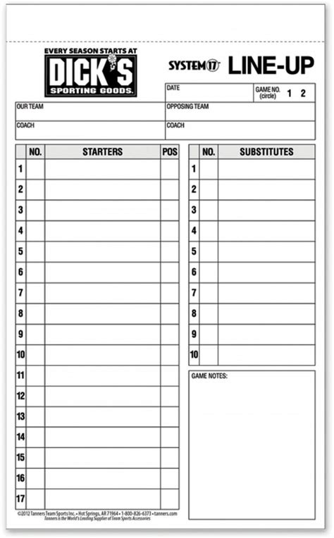 Free Printable Baseball Lineup Cards - Printable Templates