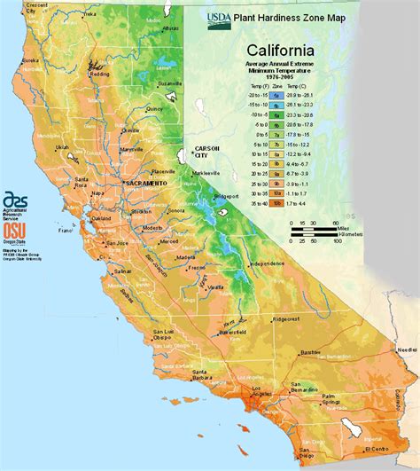 California Planting Zones - USDA Map of California Growing Zones ...