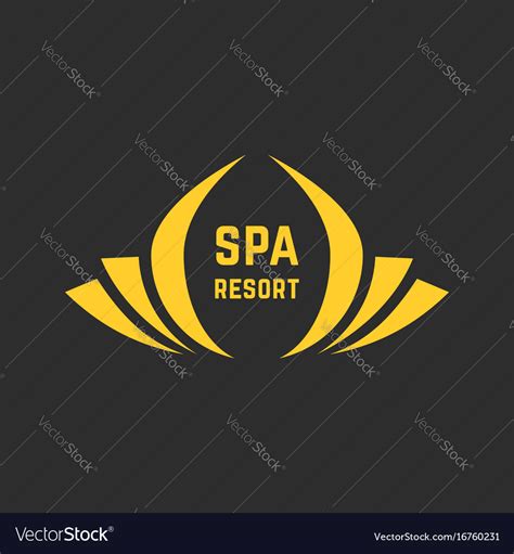 Golden spa resort logo Royalty Free Vector Image