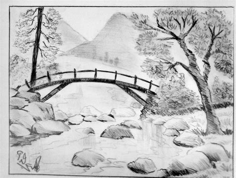 Simple Bridge Drawing at PaintingValley.com | Explore collection of ...